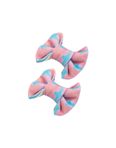 Bubblegum Pink Tie-Dye Bow Clips